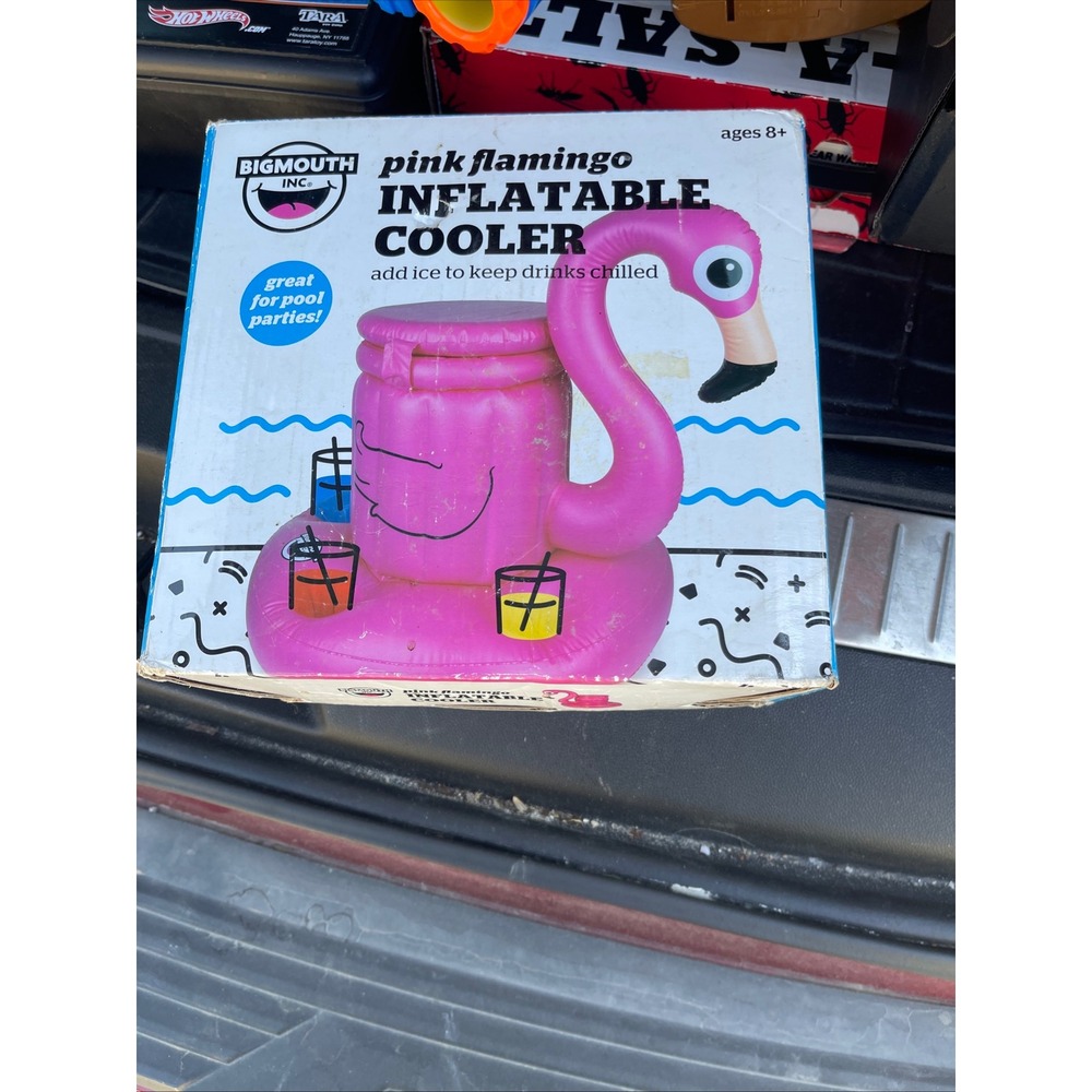 BigMouth Pink Flamingo Inflatable Cooler Drink‎ Holder Pool Party Summer Fun NIB